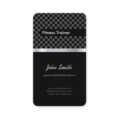 Fitness Trainer - Elegant Black Silver Squares