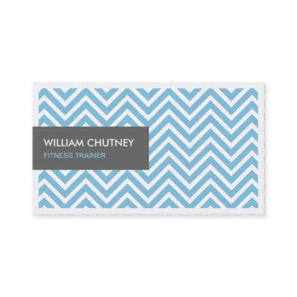 Fitness Trainer - Light Blue Chevron Zigzag