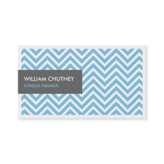 Fitness Trainer - Light Blue Chevron Zigzag