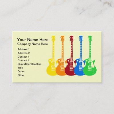 Five Colorful Electric Guitars