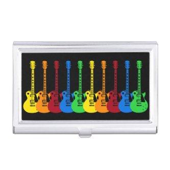 Five Colorful Electric Guitars   Case