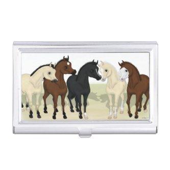 Five Foals in Pasture Cute Baby Horses Equestrian  Case