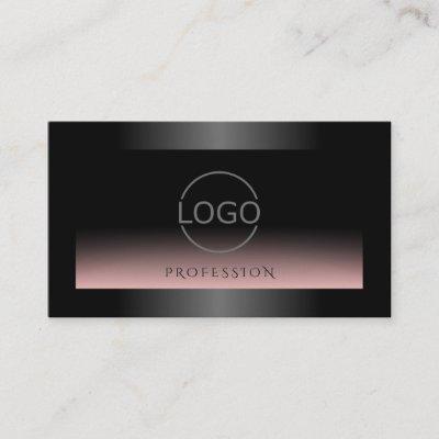 Flashy Black and Light Pink Gradient Logo Shimmery