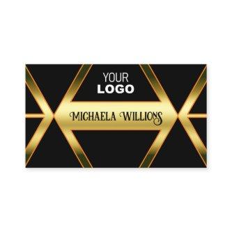Flashy Black and Shimmery Golden with Logo Elegant