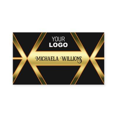 Flashy Black and Shimmery Golden with Logo Elegant