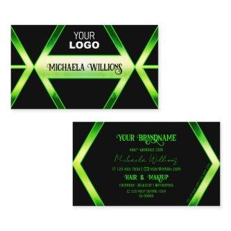 Flashy Black and Shimmery Green with Logo Elegant