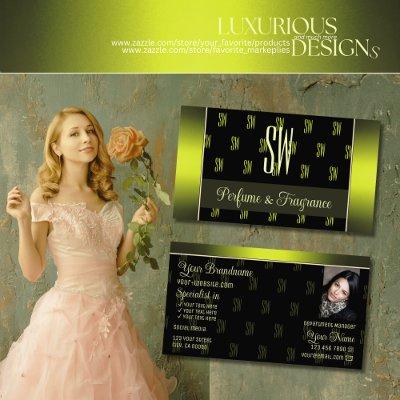 Flashy Black Yellow with Photo and Chic Monogram