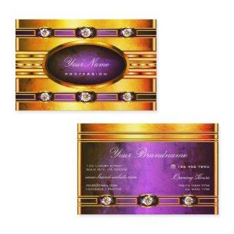 Flashy Bright Golden with Purple Marble Patterns