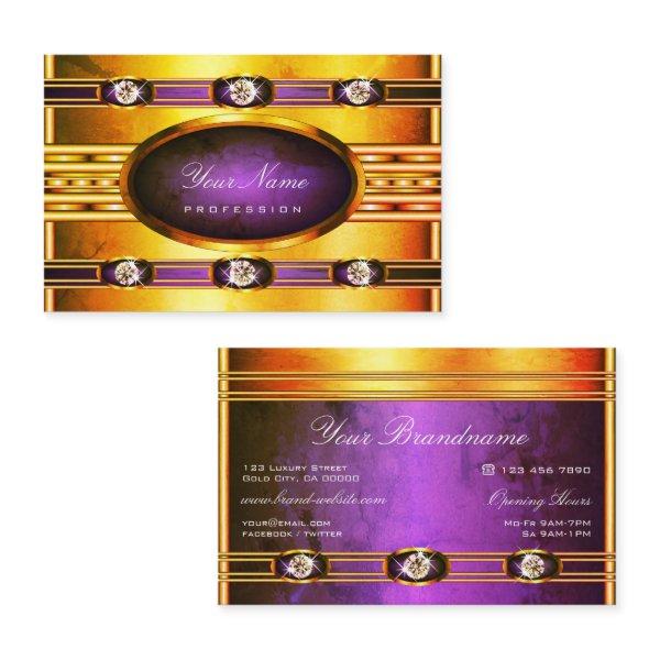 Flashy Bright Golden with Purple Marble Patterns