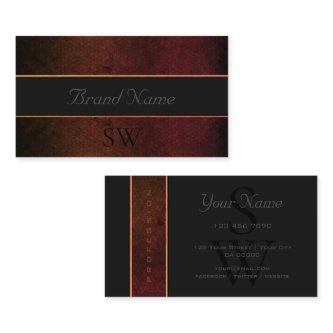 Flashy Dark Orange Gray Colors with Black Initials