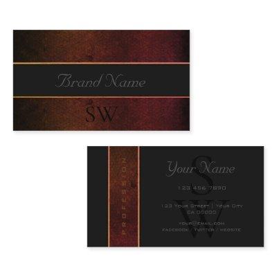 Flashy Dark Orange Gray Colors with Black Initials