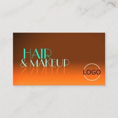 Flashy Orange and Teal Chic Mirror Font with Logo