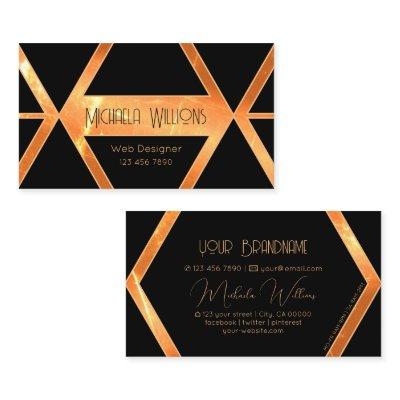 Flashy Shimmery Coral Cool Black Geometric Stylish