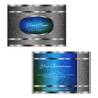 Flashy Silver Snake Pattern with Blue Green Marble