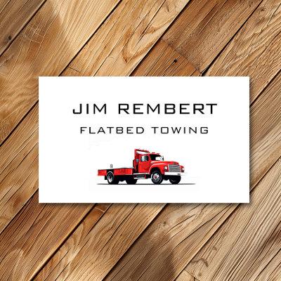 Flatbed Towing Repo Services Red Towtruck