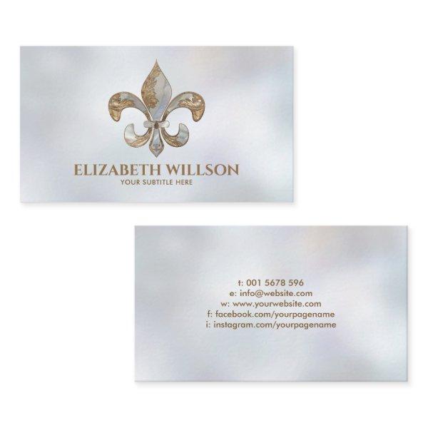 Fleur-de-lis Ornament Pearl and gold