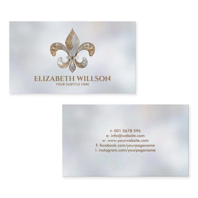Fleur-de-lis Ornament Pearl and gold
