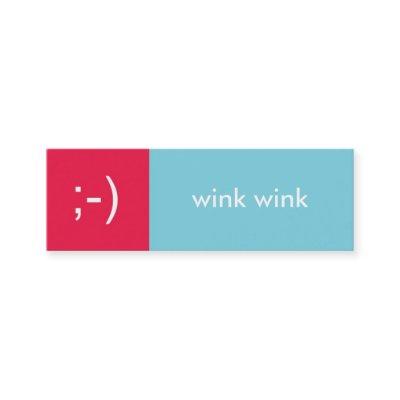 Flirt card red blue wink emoticon text message