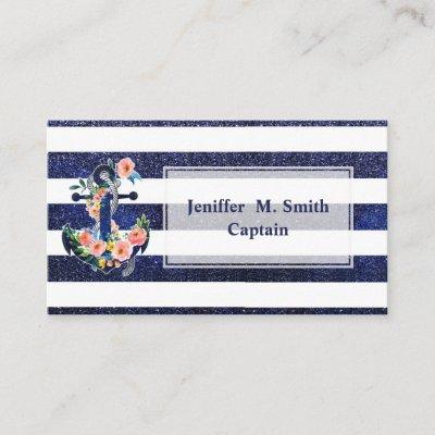 Floral anchor on striped background