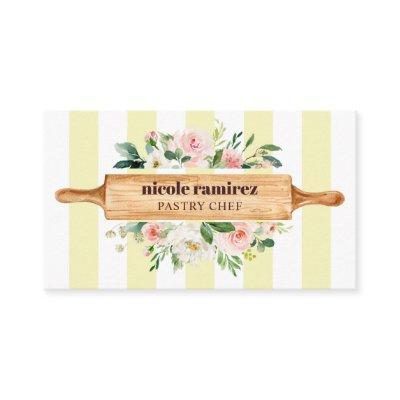 Floral Bakery Rolling Pin Patisserie striped