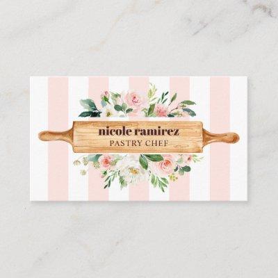 Floral Bakery Rolling Pin Patisserie striped