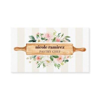 Floral Bakery Rolling Pin Patisserie striped