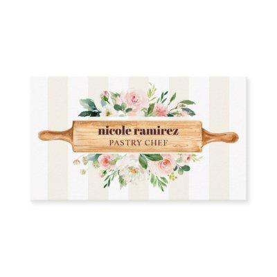 Floral Bakery Rolling Pin Patisserie striped