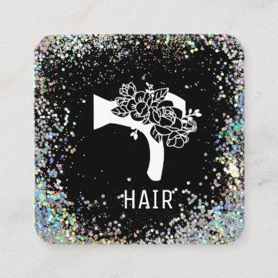 *~* Floral Blow Hair Dryer Flower Glitter  AP6 Square