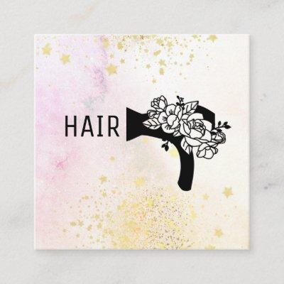 *~* Floral Blow Hair Dryer Flower Ombre Pastel AP6 Square
