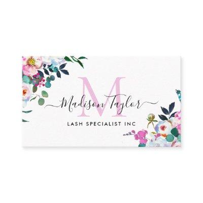 Floral Boho Blush Pink Peony Botanical Monogram