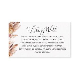 Floral Boho Pampas Wishing Well Bridal Shower Card