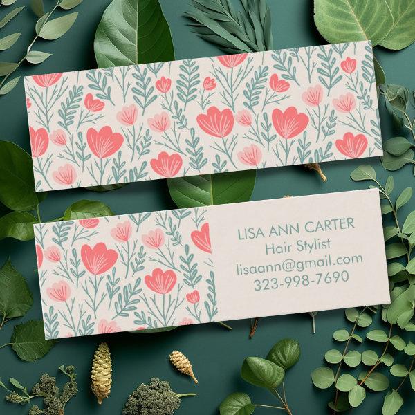 Floral Botanical Pattern Soft Pink and Green Mini