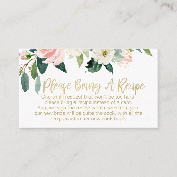 Floral Bridal Shower Recipe Card Request