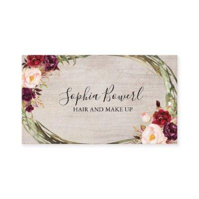 Floral Burgundy Peony Blush Rustic