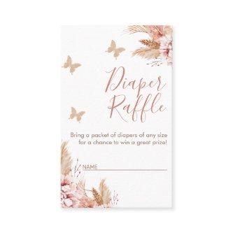 Floral Butterfly Kisses Baby Shower Diaper Raffle