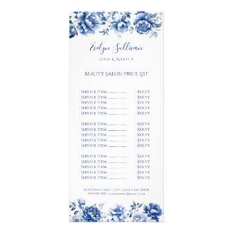 Floral chinoiserie price list rack card
