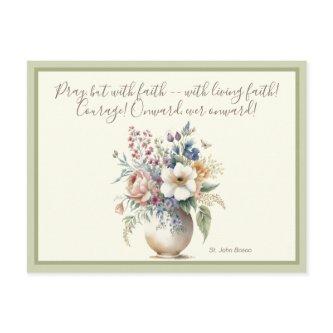 Floral Christian  Prayer Scripture Verse Postcard