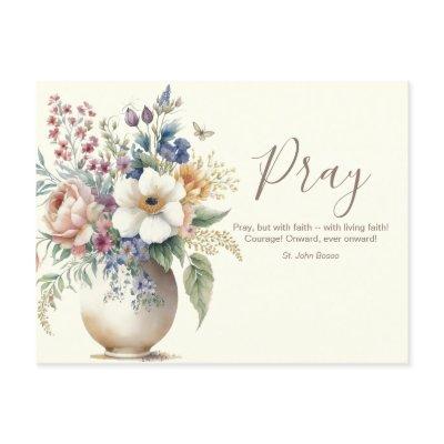 Floral Christian  Prayer Scripture Verse Postcard