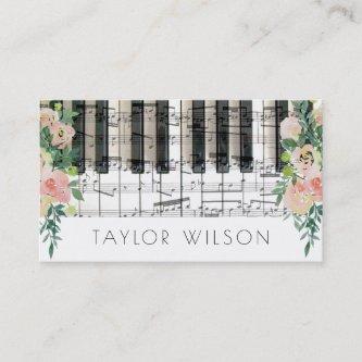 floral decor pianist music teacher
