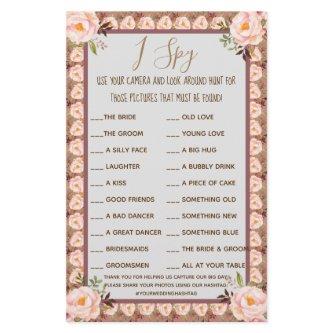 Floral Frame Wedding Reception I Spy Game Card Flyer