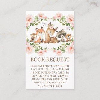 Floral Frame Woodland Baby Shower Book Request