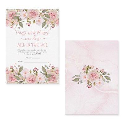 Floral Guess How Many Candies in the Jar Game Card