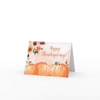 Floral Happy Thanksgiving Card