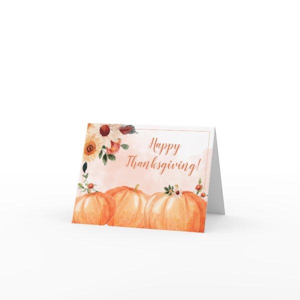 Floral Happy Thanksgiving Card