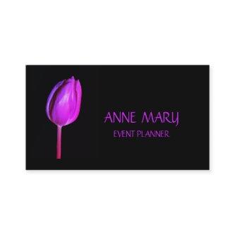 Floral Hot Pink Purple Tulips Black Custom Cute