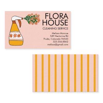 Floral House Cleaning Service Spray Bottle Retro