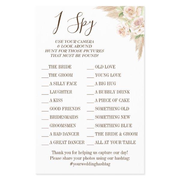 Floral I spy wedding reception game card Flyer