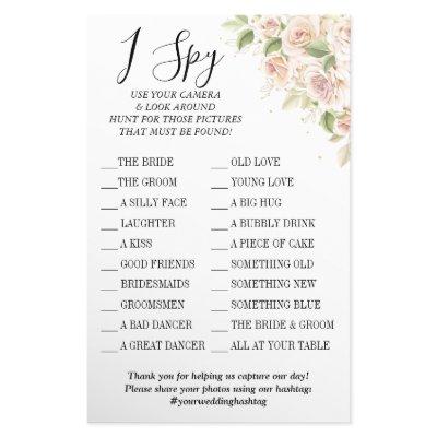 Floral I spy wedding reception game card  Flyer