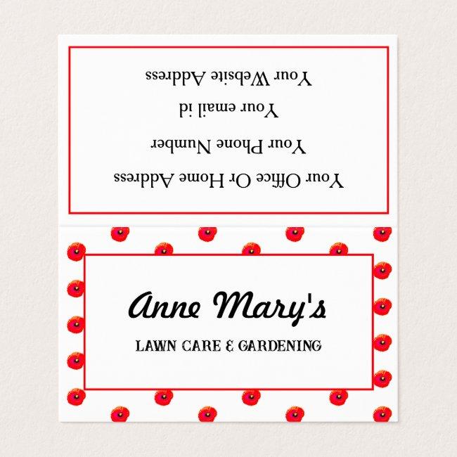 Floral Lawn Gardener Orange Poppy Artsy Colorful