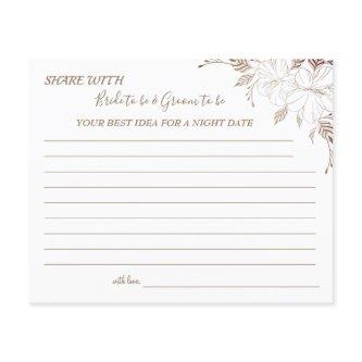 Floral Lines Share a Date Night Idea Card Flyer